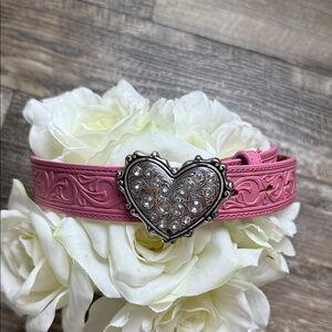 Justice Beautiful Pink Belt with Heart Buckle